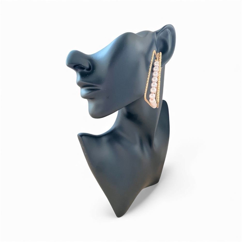Pearl Square Hoop Fashion Earrings